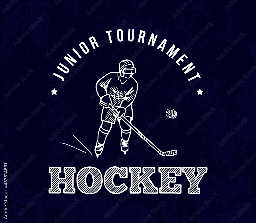 Plakat Hockey tournament emblem. Vector drawing on a sports theme