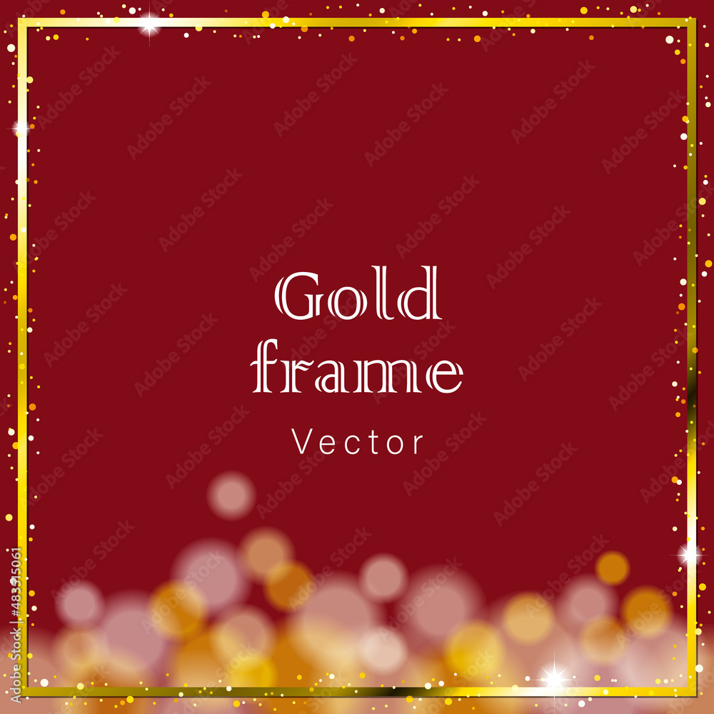 Frame illustration with golden glitter (background, vector) Stock ...