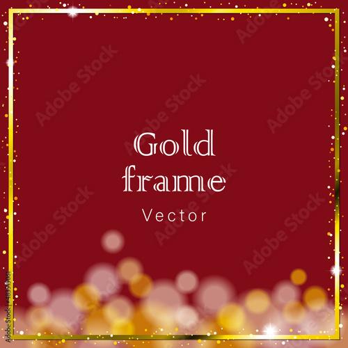 Frame illustration with golden glitter (background, vector)