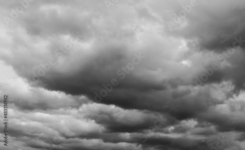 The pattern of dark clouds in the sky of rainy days for backdrop or background