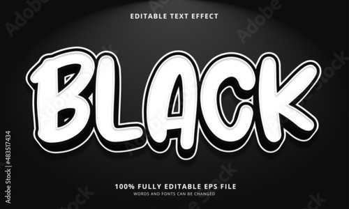 Black text style editable text effect