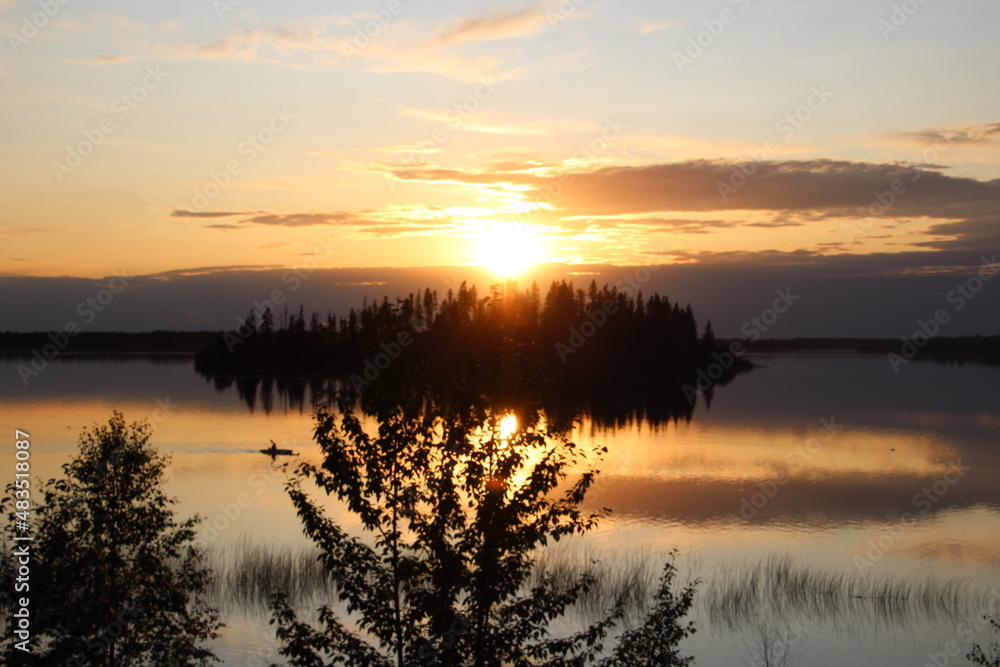 Sunset On The Island, Elk Island National Park, Alberta Sunset On The Island, Elk Island National Park, Alberta