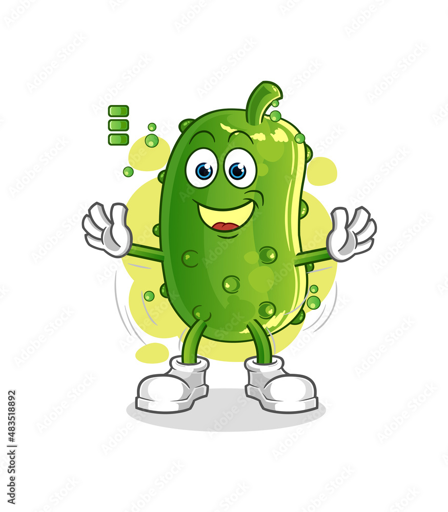 cucumber full battery character. cartoon mascot vector cucumber full battery character. cartoon mascot vector