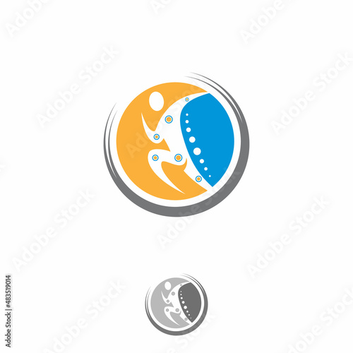 Chiropractic physiotherapy logo design template