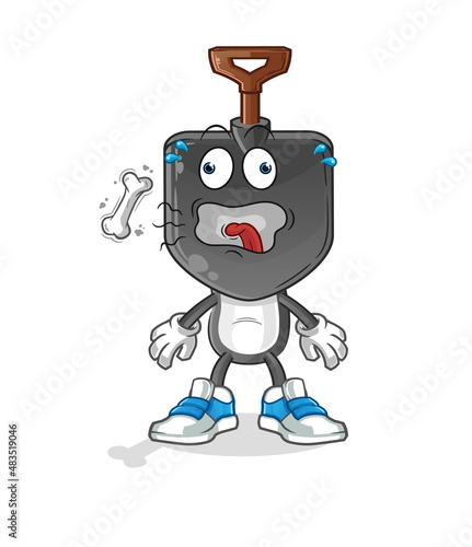shovel head cartoon burp mascot. cartoon vector