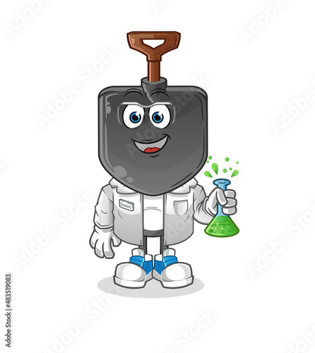 shovel head cartoon scientist character. cartoon mascot vector