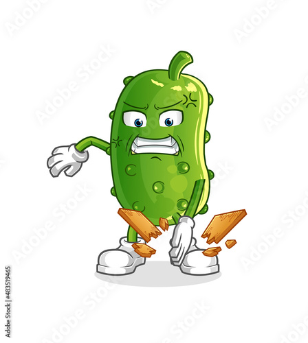 cucumber karate mascot. cartoon vector