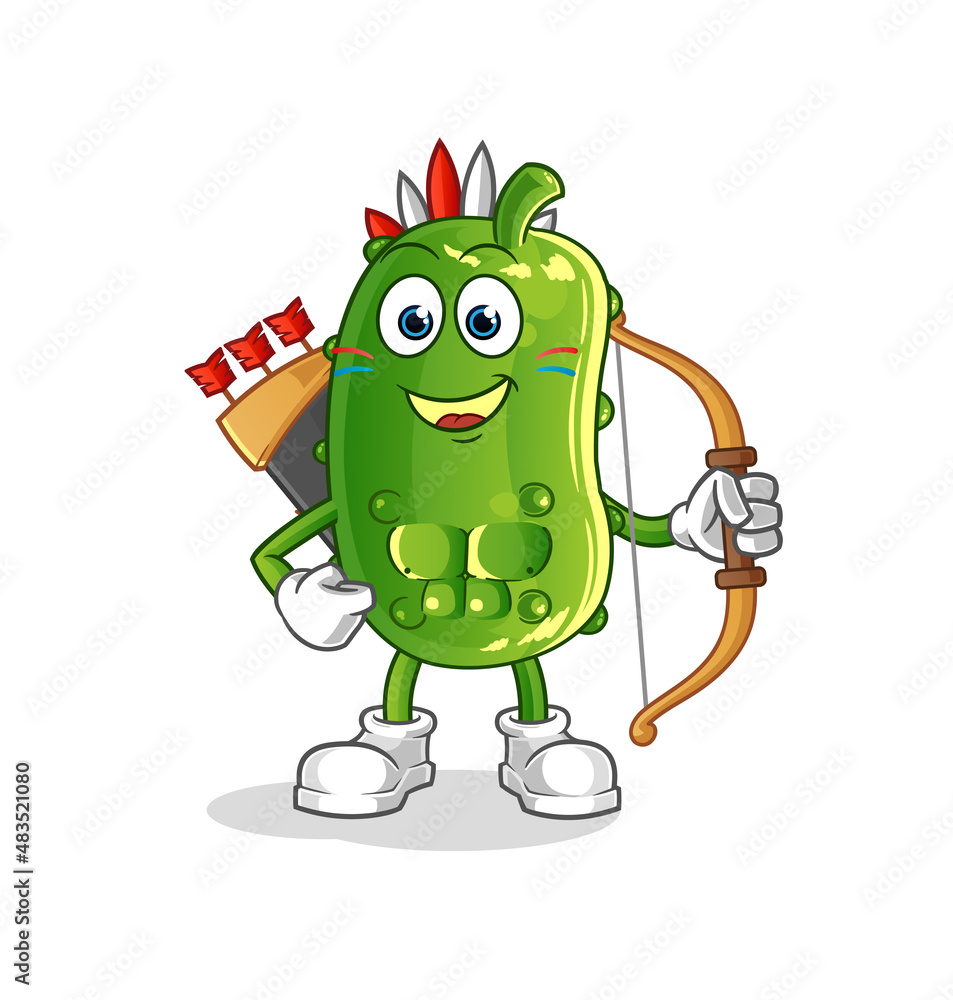 Obraz premium cucumber native american tribe. cartoon mascot vector