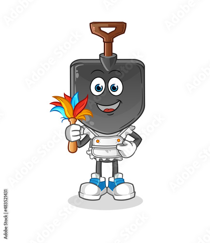 shovel head cartoon maid mascot. cartoon vector