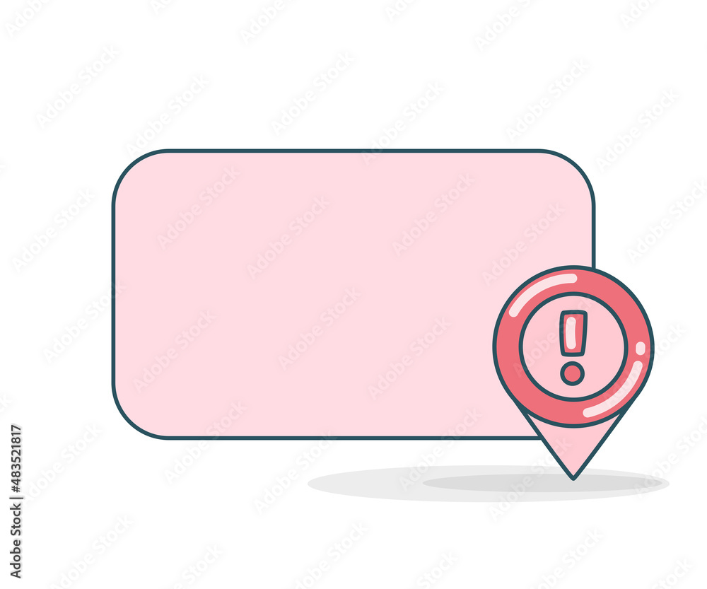 blank note board with error map pin icon vector illlustration blank note board with error map pin icon vector illlustration
