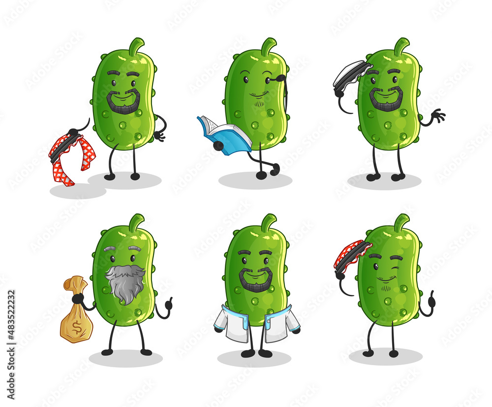 cucumber arab character. cartoon mascot vector cucumber arab character. cartoon mascot vector