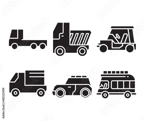 car and transportation icons set