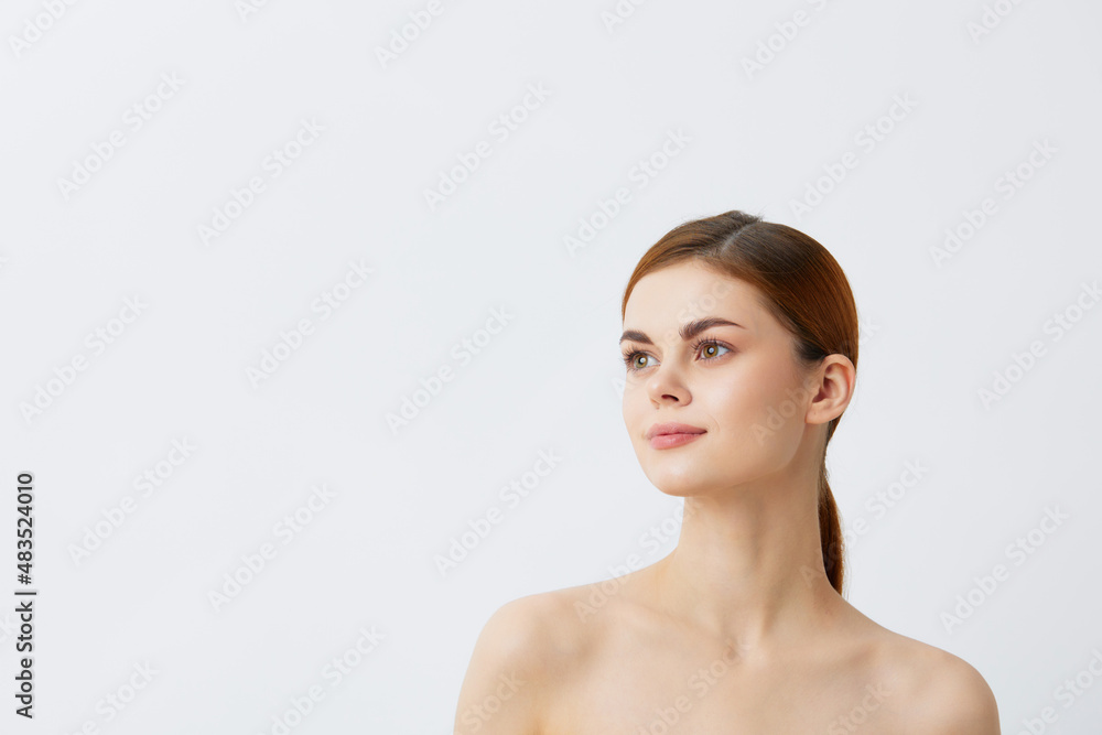 beautiful woman posing clean skin care attractive look close-up Lifestyle beautiful woman posing clean skin care attractive look close-up Lifestyle