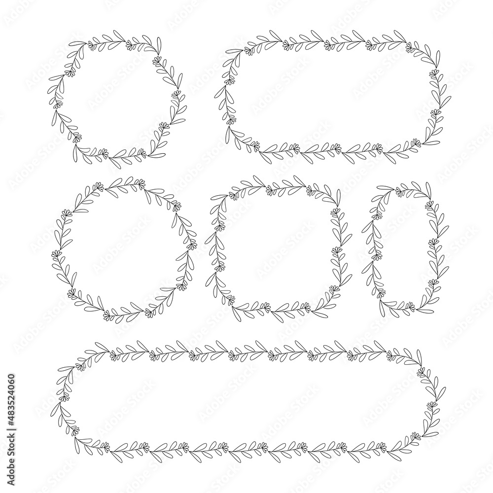 decorative floral frame leaves and flower vector illustration decorative floral frame leaves and flower vector illustration