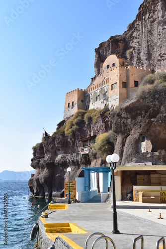 Fortress on the bay of Santorini, Greece