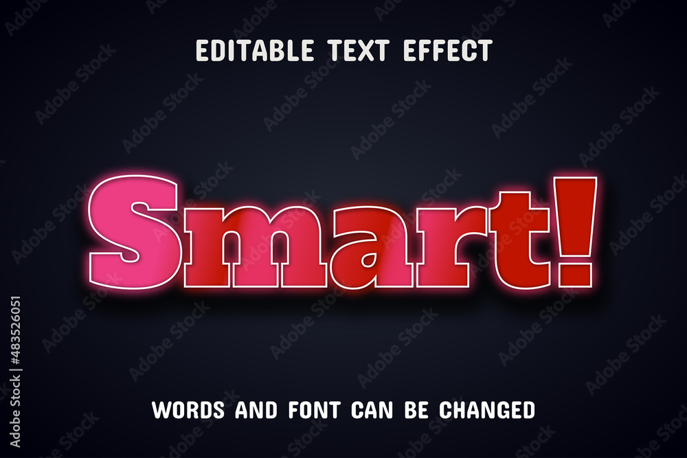 Fototapeta premium Blue neon text effect