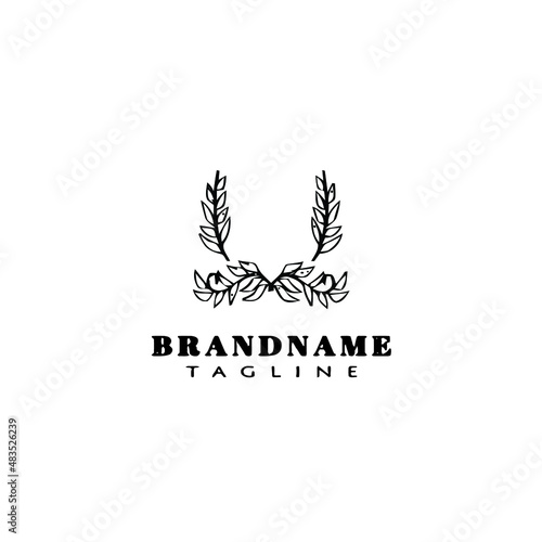 eucalyptus plant logo cartoon icon design template black isolated vector illustration