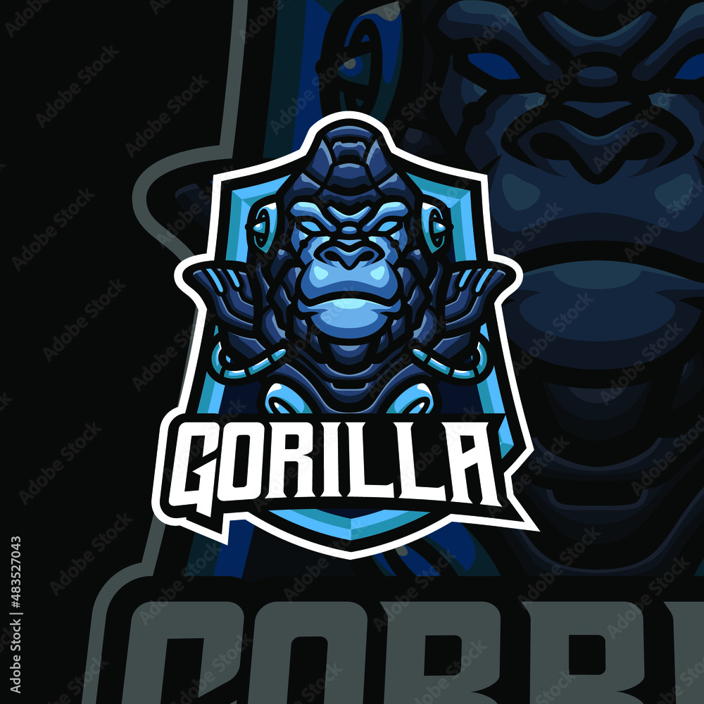 gorilla masscot logo esport premium vector gorilla masscot logo esport premium vector