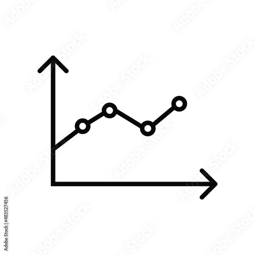Graph increase and decrease vector . Chart vector isolated pictogram.
