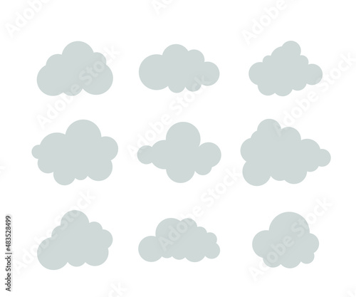 White Cloud. Abstract white cloudy set isolated Vector illustration 1