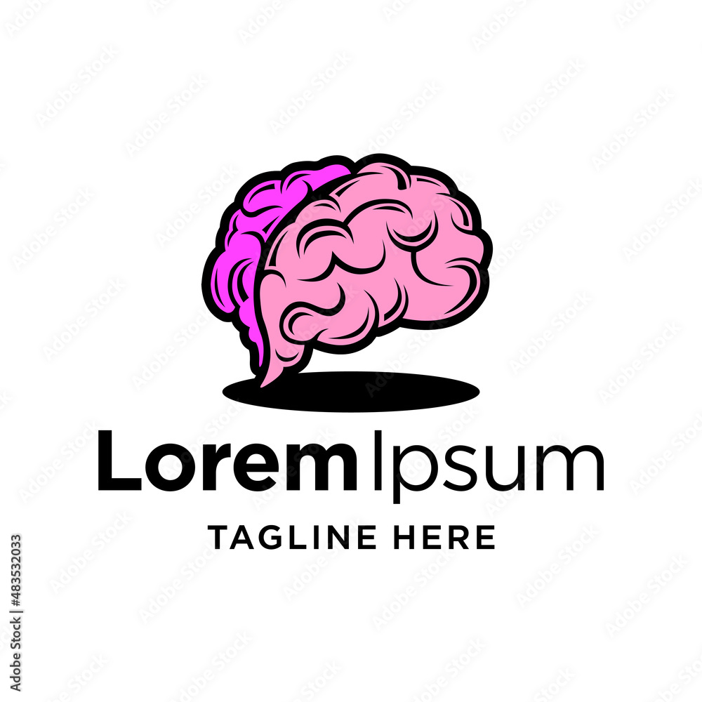 brain logo with shadow concept brain logo with shadow concept