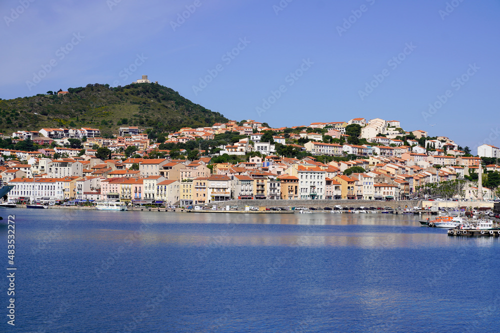 sea beach coast french of Collioure in the southern mediterranean France
