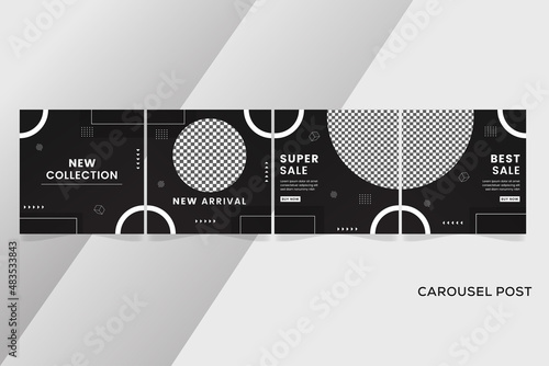 Carousel templates for fashion social media premium 