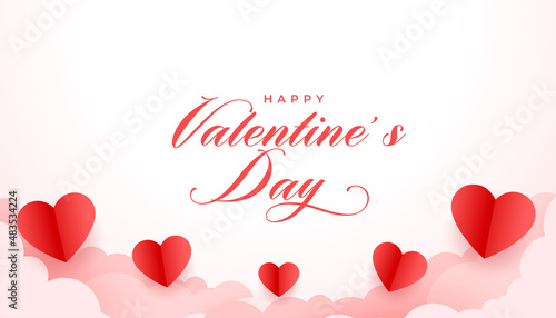 valentines day paper style greeting design