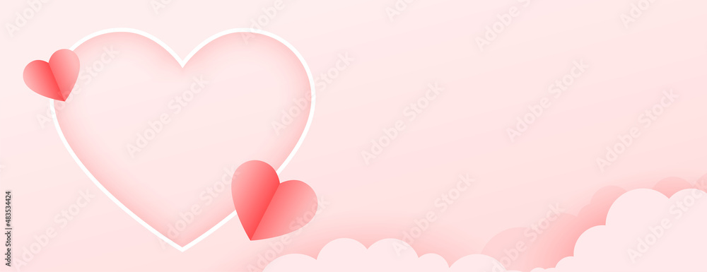valentines day banner in paper style design