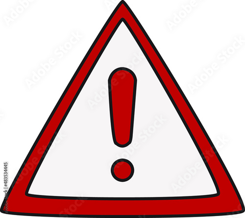 Red warning sign. fun, watch out