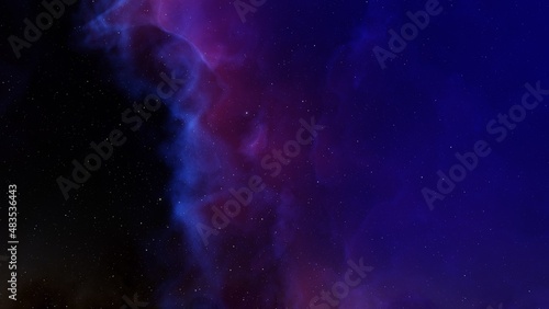 Fototapeta Naklejka Na Ścianę i Meble -  Space background with realistic nebula and shining stars. Colorful cosmos with stardust and milky way. Magic color galaxy. Infinite universe and starry night. 3d render