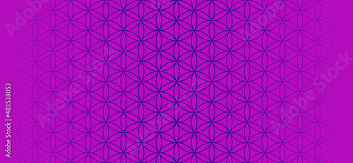 Flower of life banner on gradient color background. Vector illustration template.