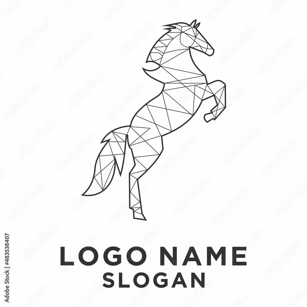 Fototapeta premium abstract horse vector logo standing