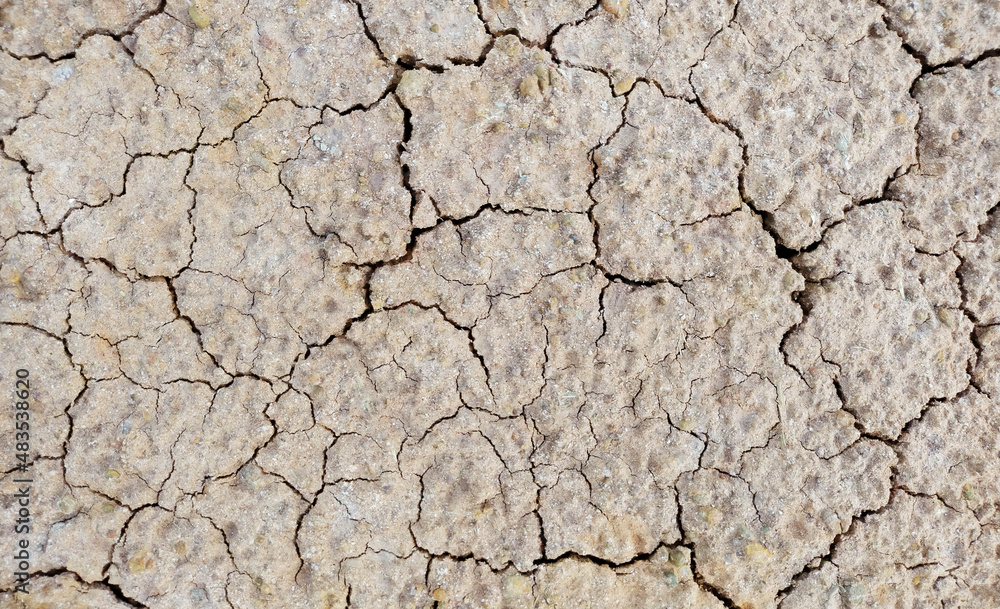 Cracked ground background in the top view for graphic design or wallpaper Cracked ground background in the top view for graphic design or wallpaper