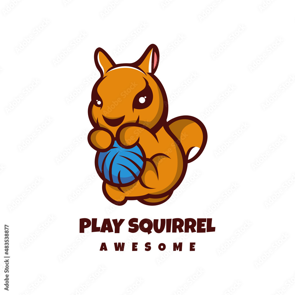 Illustration vector graphic of Play Squirrel, good for logo design Illustration vector graphic of Play Squirrel, good for logo design