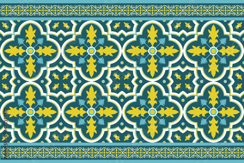 Vector pattern with Moroccan and Turkish style design for wallpaper, tile pattern, background, carpet,textile,mosaic,ceramic,cover,backdrop and etc.