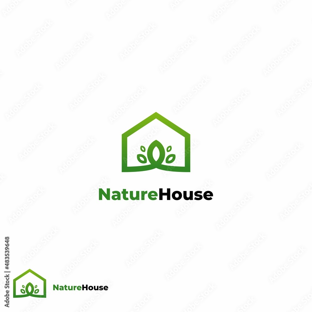 nature house logo design on isolated background house with leaf logo design concept
nature house logo design on isolated background house with leaf logo design concept