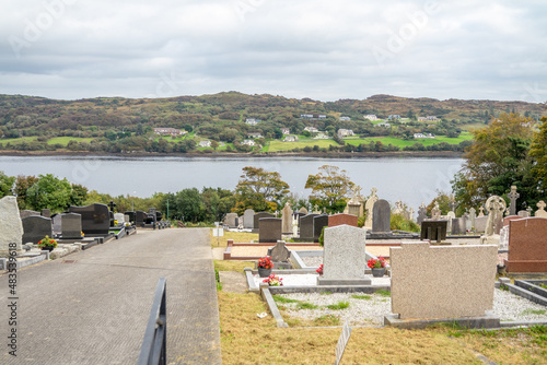 Cemetry with Atlantic view in Killybegs, County Donegal - Ireland photo
