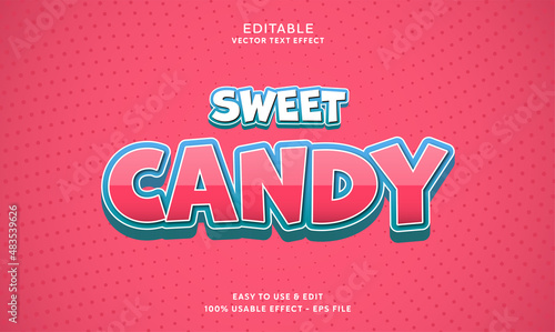 editable sweet candy vector text effect with modern style design usable for logo or company campaign 