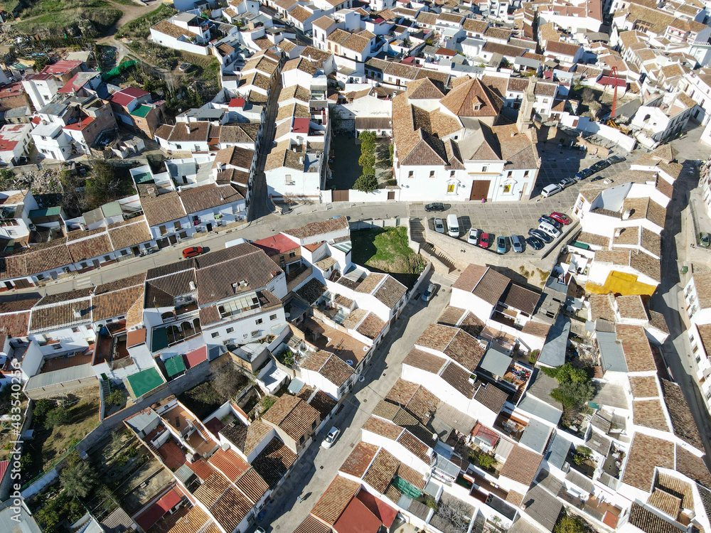 Drone view at the town of Antequera on Andalusia, Spain Drone view at the town of Antequera on Andalusia, Spain