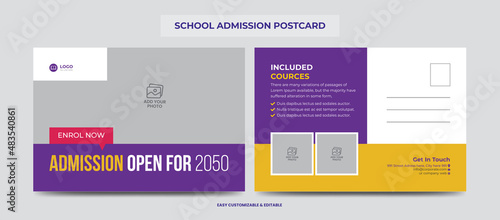 Junior School Education Admission Eddm Postcard Design Template for Kids