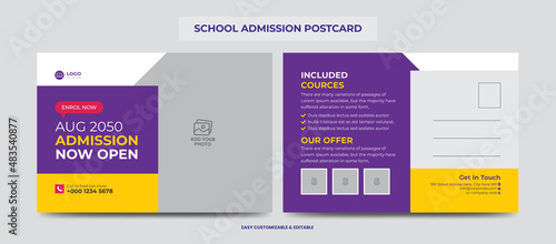 Junior School Education Admission Eddm Postcard Design Template for Kids