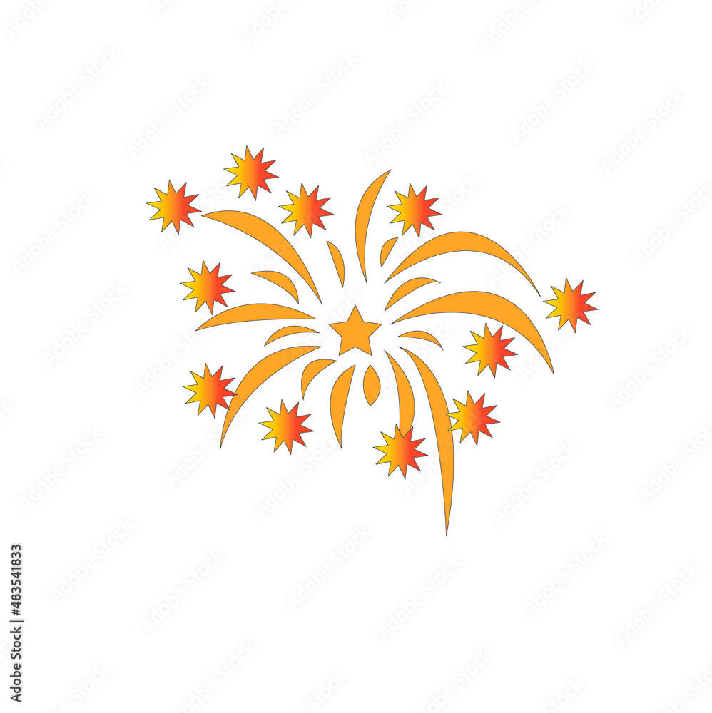Vector illustration of fireworks celebration