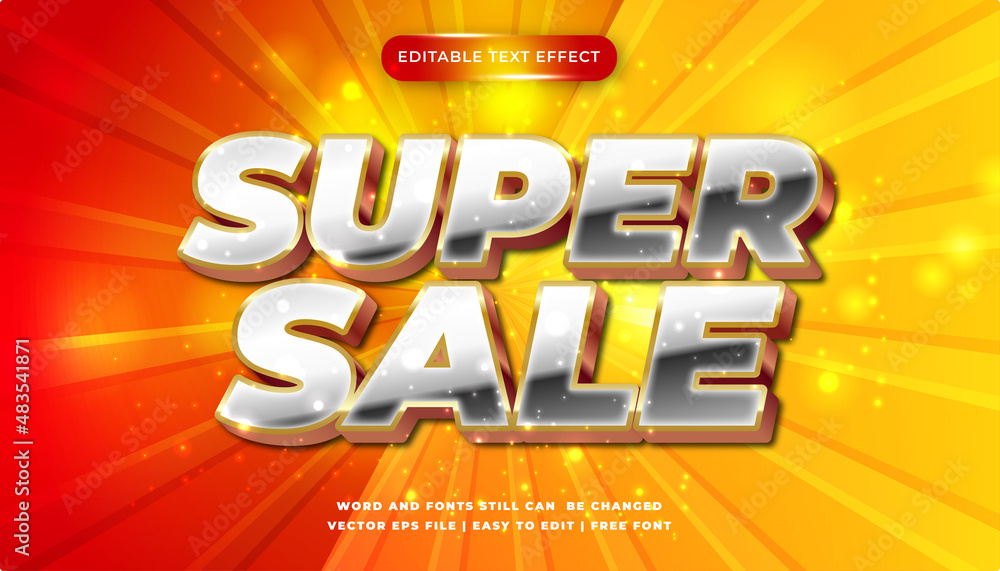editable text effect big sale flash sale super sale