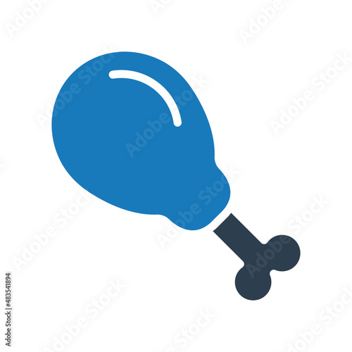 Chicken leg Isolated Vector icon which can easily modify or edit

