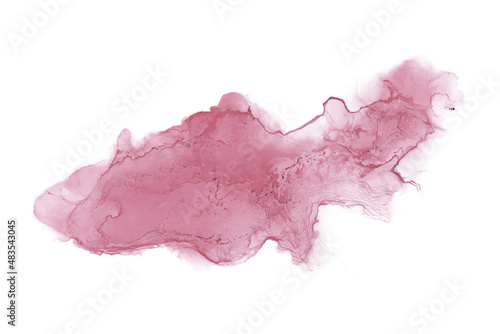 Alcohol ink abstract shape Hand drawn pink texture