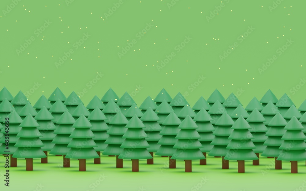 Obraz premium 3DCG スギ花粉が飛ぶイメージ