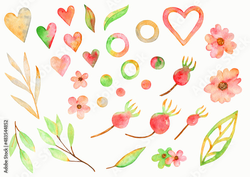 Wallpaper Mural Hand drawn watercolor simple set. Torontodigital.ca