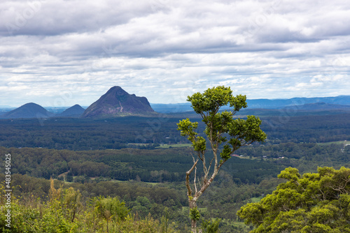 View of the Glass House mountain in Australia