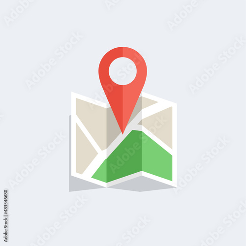 Map location pin icon in flat design